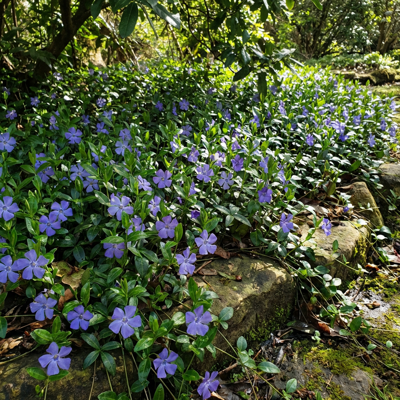 Vinca minor Periwinkle Flower Seeds for Shade Garden Ground Cover Use
