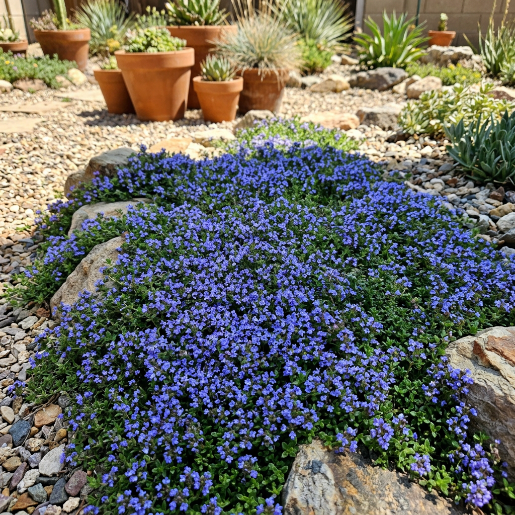 Heirloom Blue Creeping Thyme Flower Seeds – Non-GMO Seeds for Ground Cover Gardening