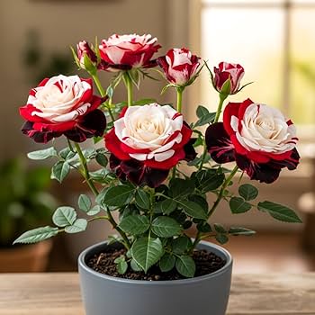 Maroon Cream Rose Flower seeds for Planting - Garden Favorite, Heirloom & GMO Free Seeds for Home Garden
