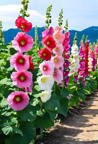 Mixed Alcea Flower seeds for Planting Low Maintenance Heirloom & GMO Free Seeds for Home Garden 
 
 Sale