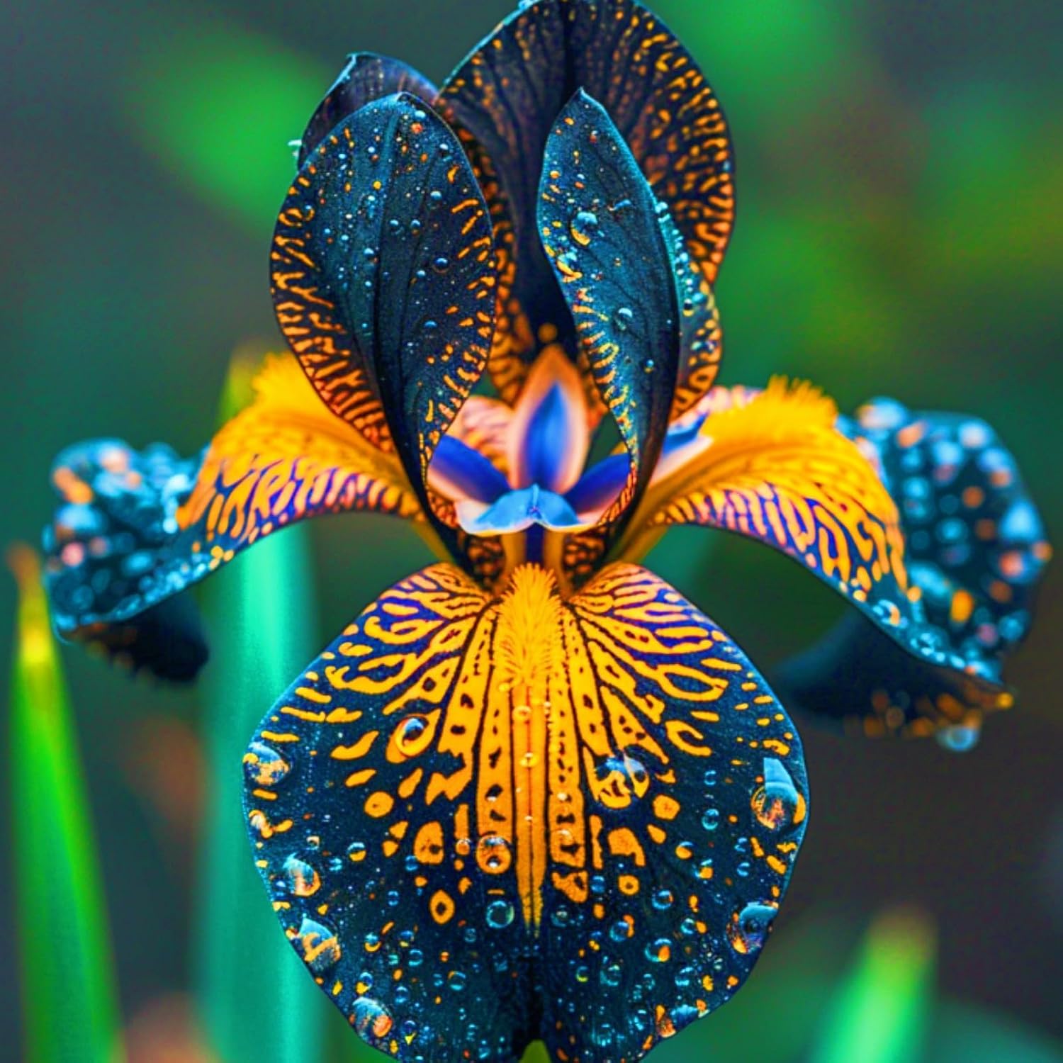 Hardy perennial Iris flowers with upright foliage