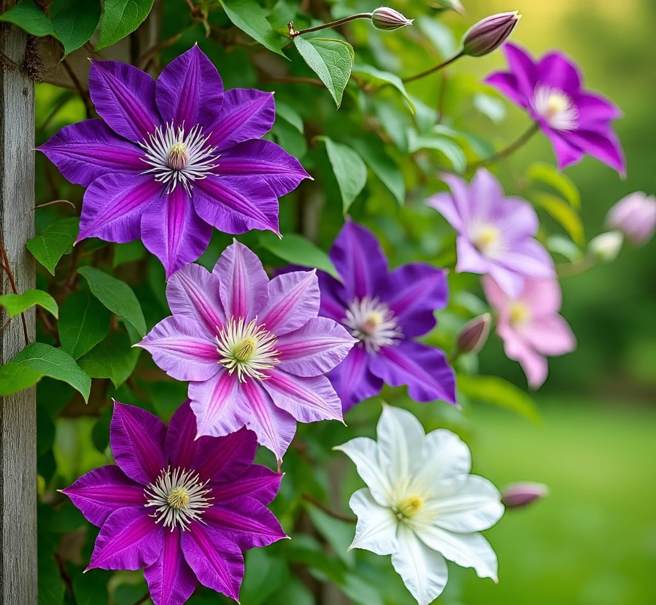 Clematis mix for planting in a flowering garden