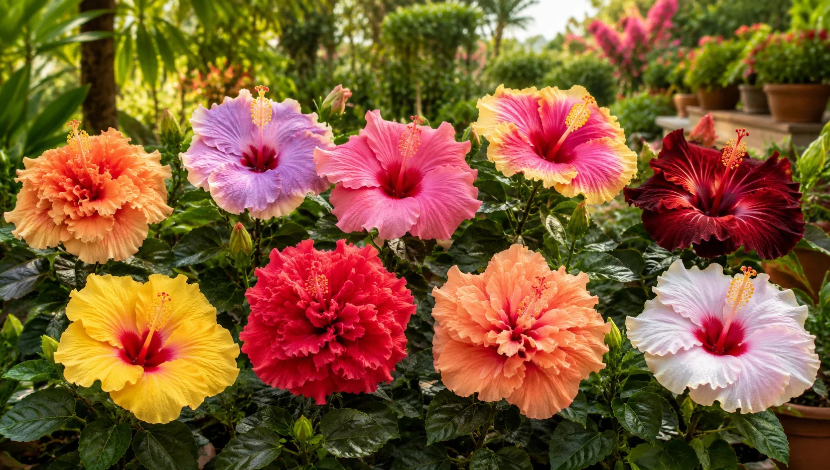 Hibiscus Bulbs Mix for colorful flower garden planting
