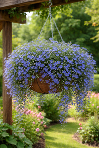 Blue Lobelia flower seeds for home garden planting.