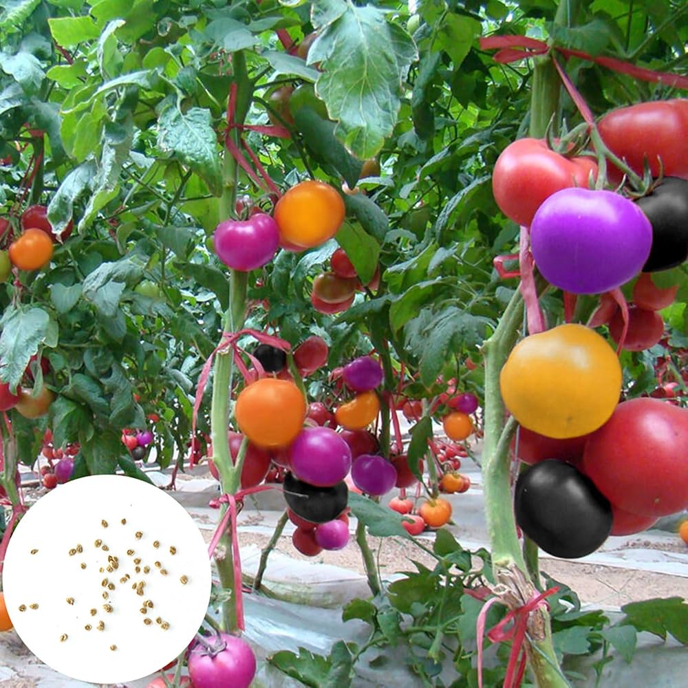Blue Berries tomatoes growing on plant