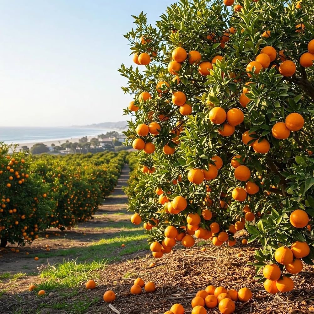 Citrus Navel Orange seeds ready for planting in outdoor gardens