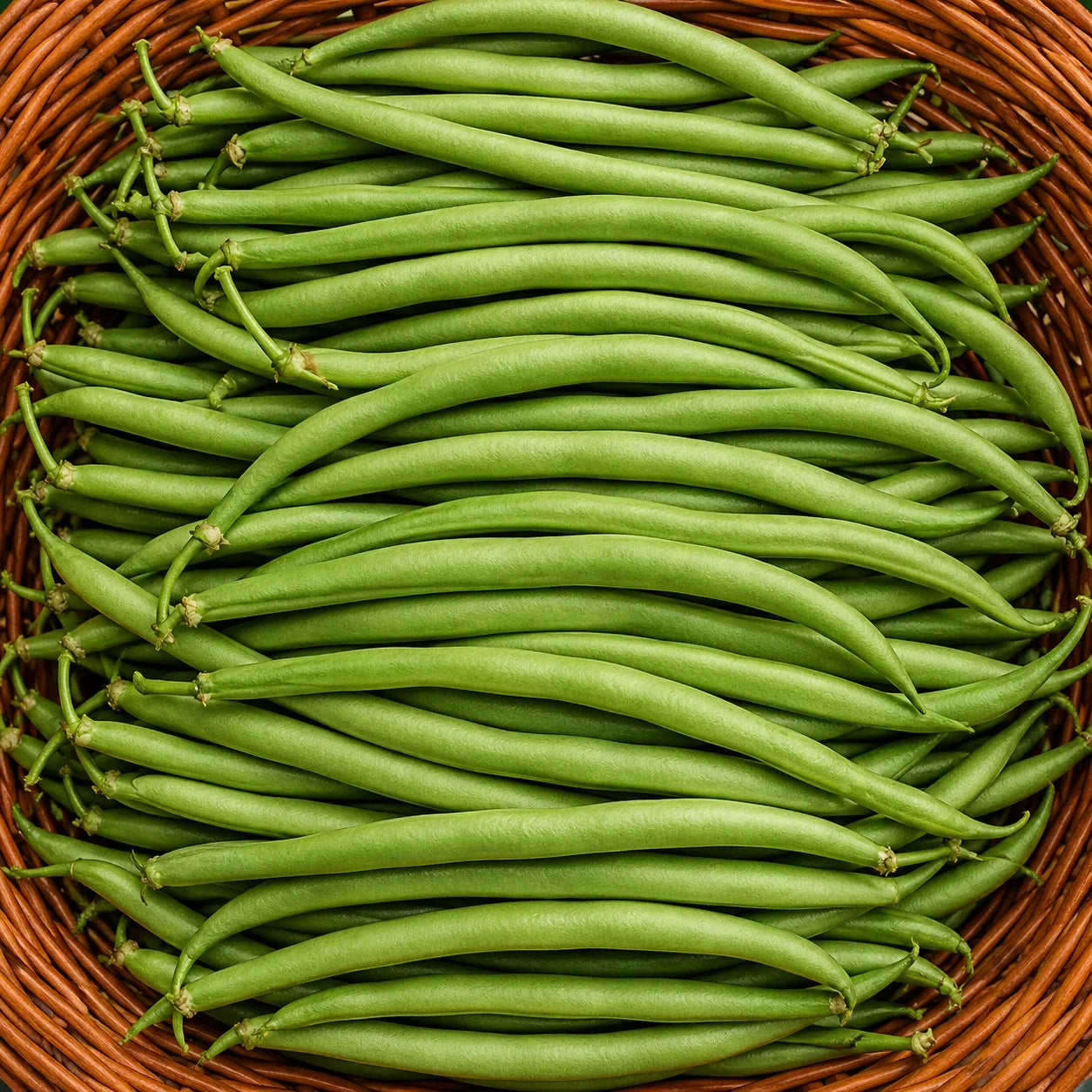 Healthy Contender Bush Bean plants growing in a vegetable garden.