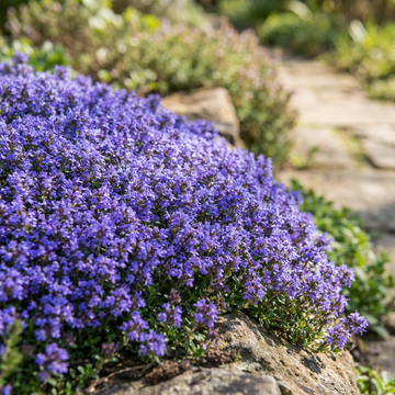 Blue Creeping Thyme Flower Seeds for Planting – Heirloom Non-GMO Seeds with High Germination for Organic Garden Ground Cover
