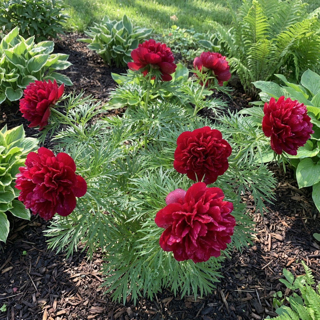 Paeonia tenuifolia Double Flowering Fernleaf Peony with Fragrant Spring Flowers