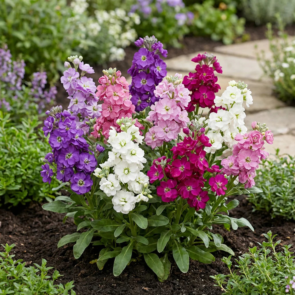 Purple Hoary Stock Flower seeds for Planting - Compact Growth, Heirloom & GMO Free Seeds for Home Garden