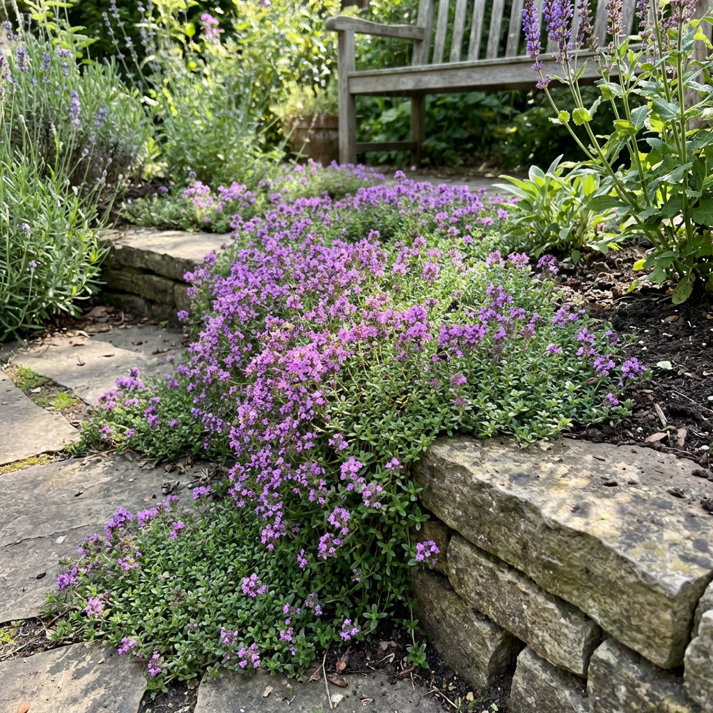 Purple Creeping Thyme Flower Seeds – Heirloom, Non-GMO, Fragrant Ground Cover for Garden Planting