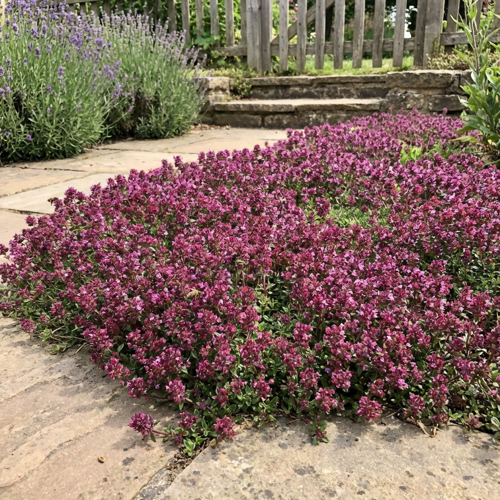 Purple Creeping Thyme Flower Seeds for Garden Ground Cover with Fragrant Blooms