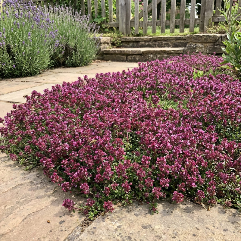 Purple Creeping Thyme Flower Seeds for Garden Ground Cover with Fragrant Blooms