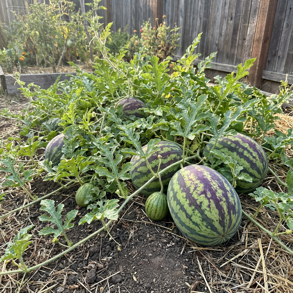 Citrullus lanatus Green Purple Watermelon Variety for Home Garden Growing