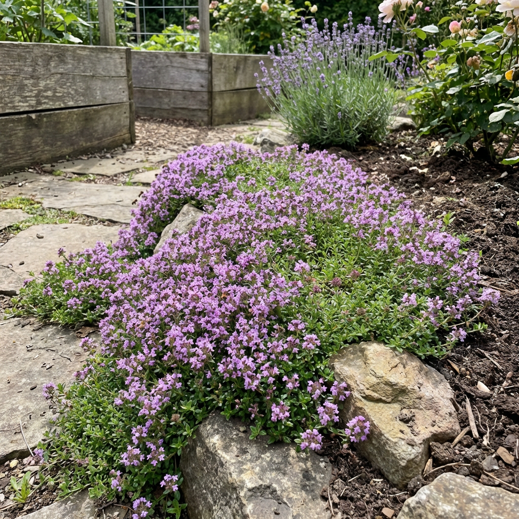 Purple Creeping Thyme (Thymus serpyllum) Flower Seeds for Garden Ground Cover Use