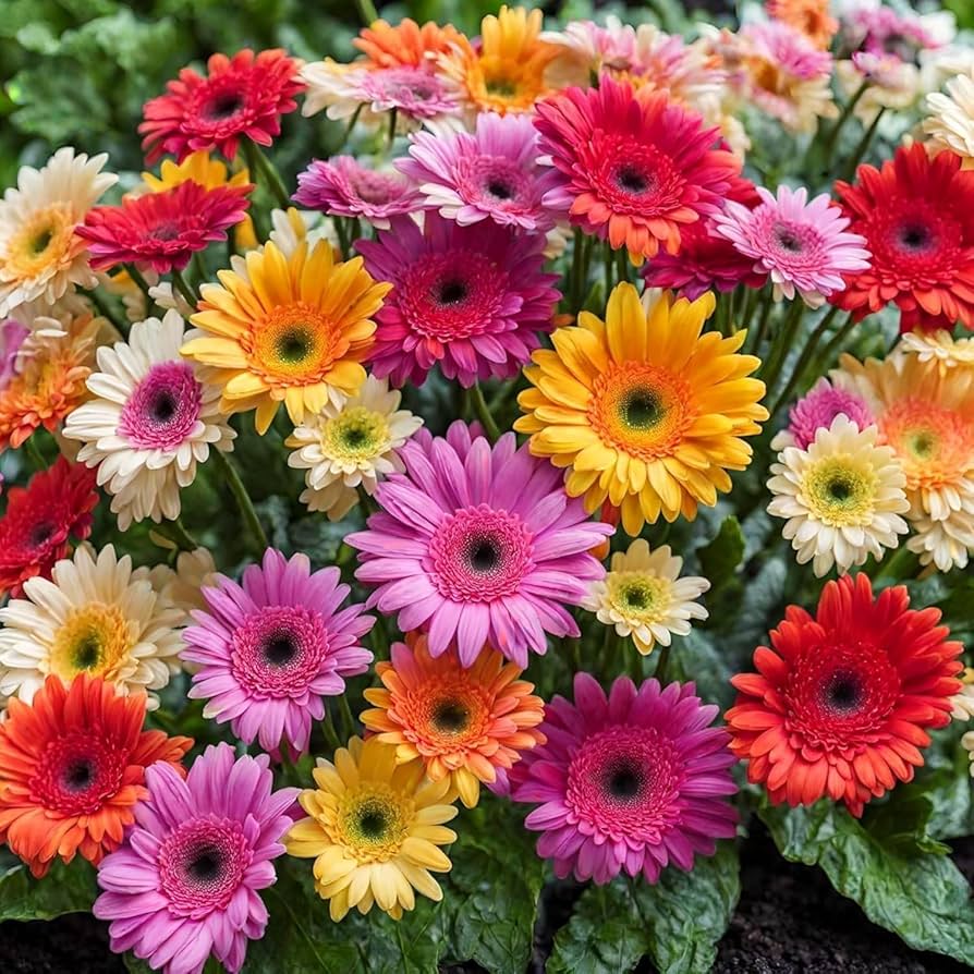Gerbera Mix flower seeds for planting in home gardens and containers.