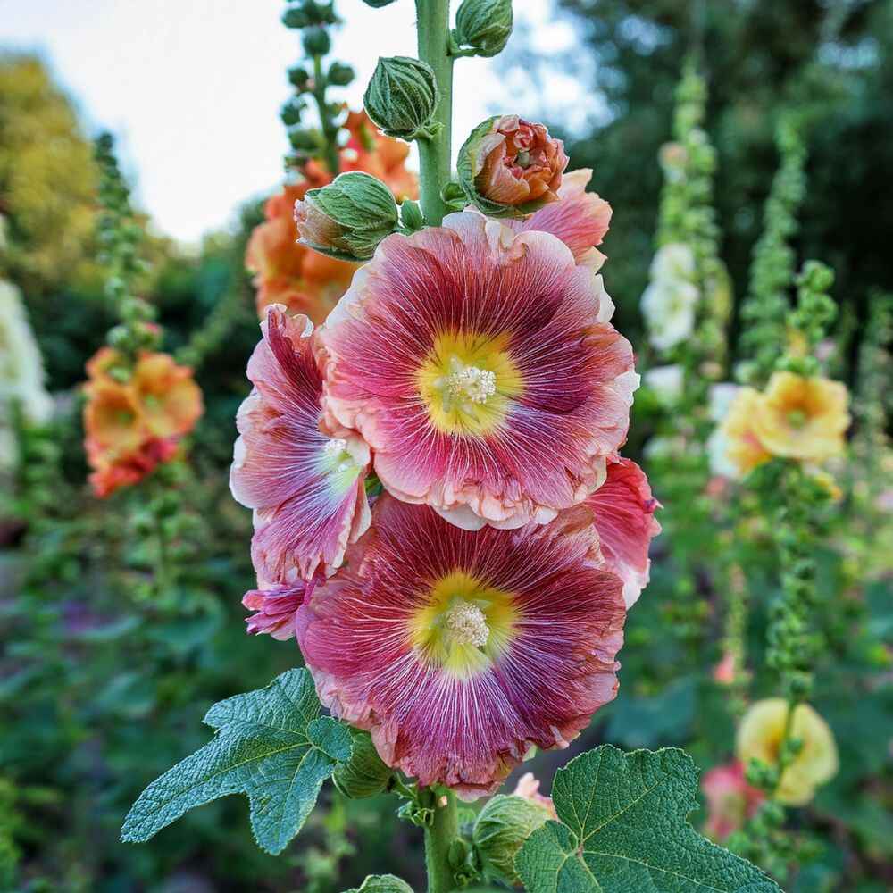 Hollyhock flower seeds for home garden planting