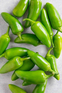 Jalapeno pepper plants growing in raised bed garden
