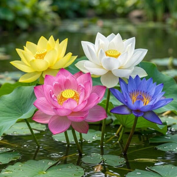 Mixed Color Lotus flower seeds for planting in ponds and water gardens.