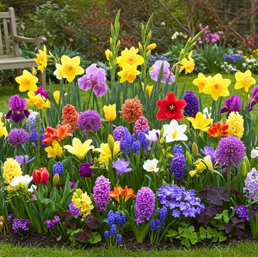 Ornamental flower bulbs with variegated foliage for shade gardens.