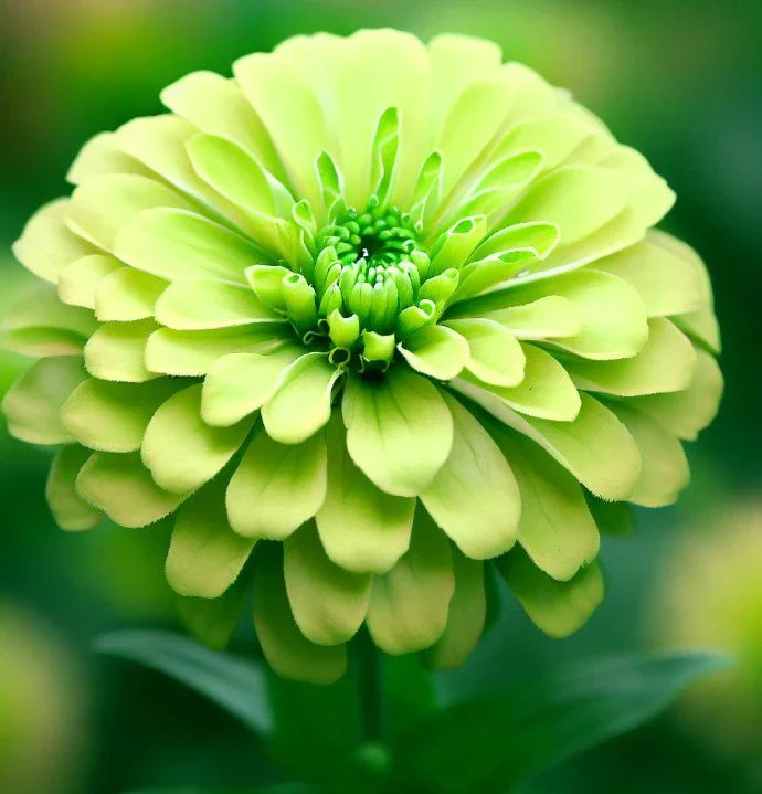Dark Green Zinnia Flowers in Pots