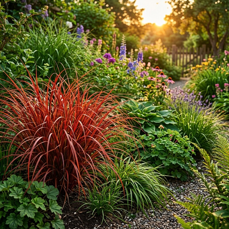 Uncinia Rubra Everflame Grass Seeds for Planting