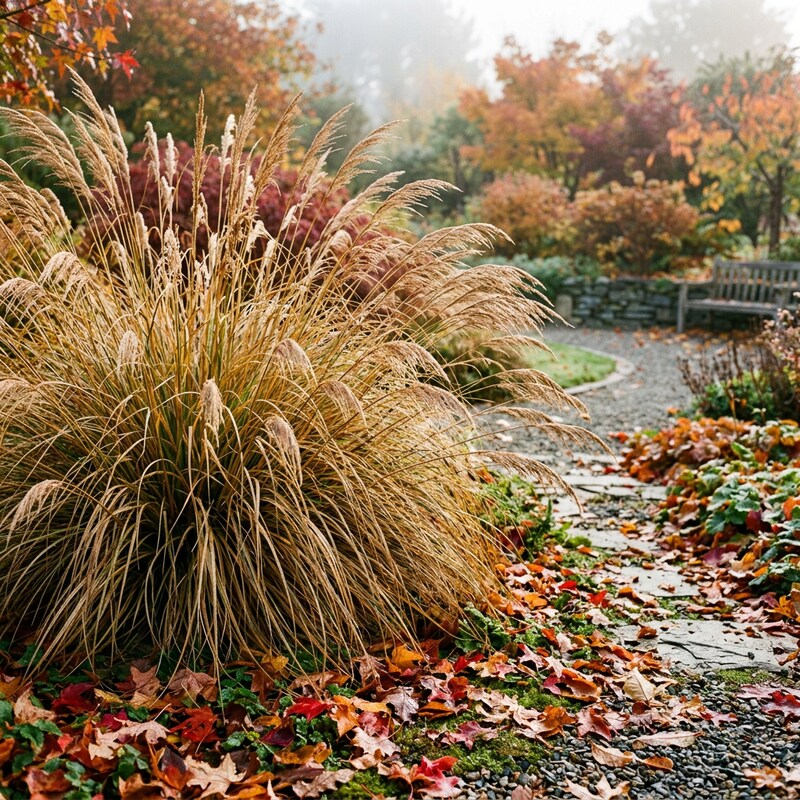 Chionochloa Conspicua ornamental grass growing in a landscaped garden