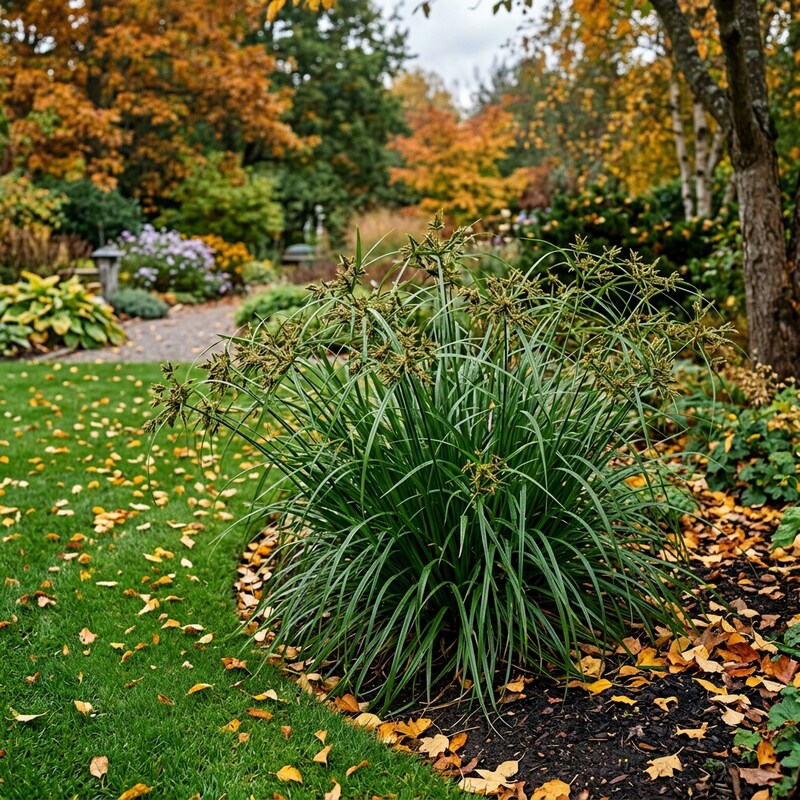 Cyperus Eragrostis 'Chira' Grass Seeds Growing in Garden Landscape