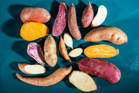 Starting mixed sweet potato seeds indoors trays